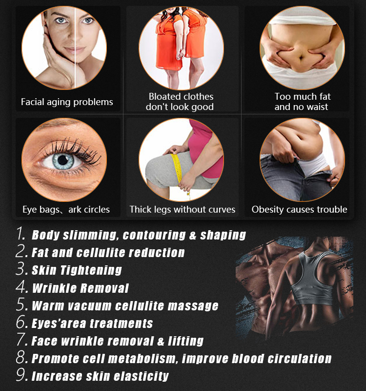 V-nine 40k (图4) Ultrasonic Cavitation System Vacuum RF Roller Machine V-nine 40k (图4) Ultrasonic Cavitation System Vacuum RF Roller Machine